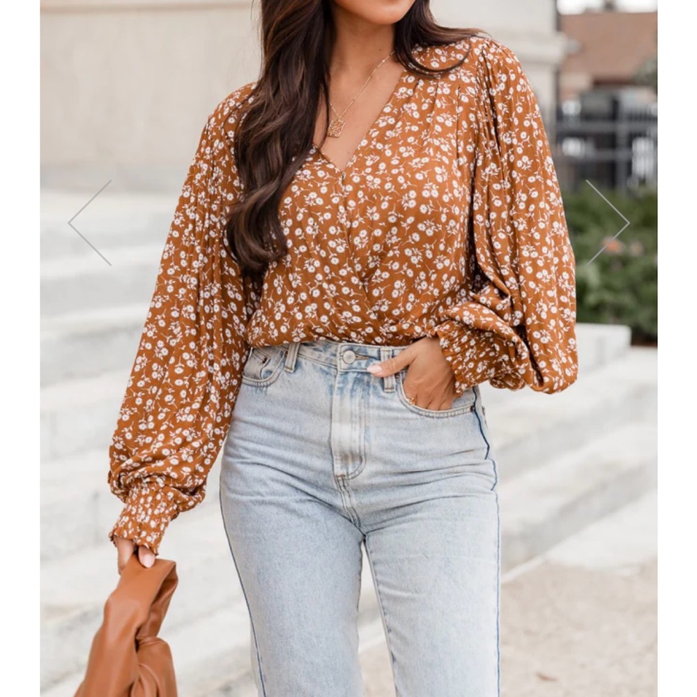 Brown Bodysuit Blouse